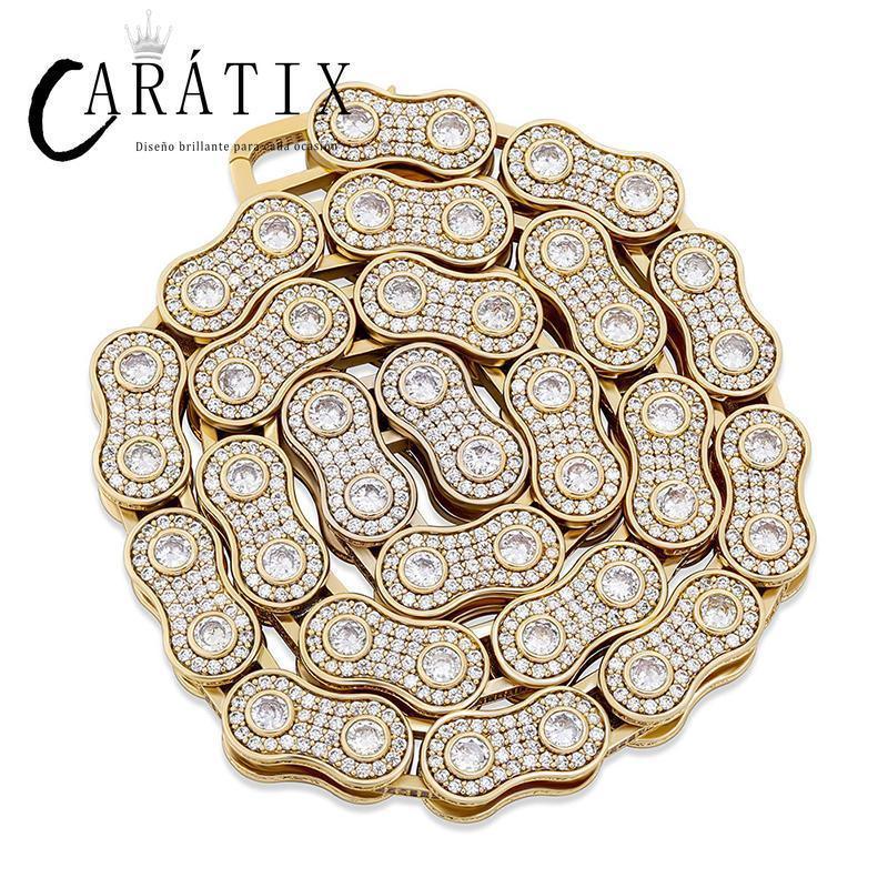 CARÁTIX Motorcycle Link Chain | 3A+ CZ Iced Out Hip Hop Biker Necklace for Men - CaratixJewelry